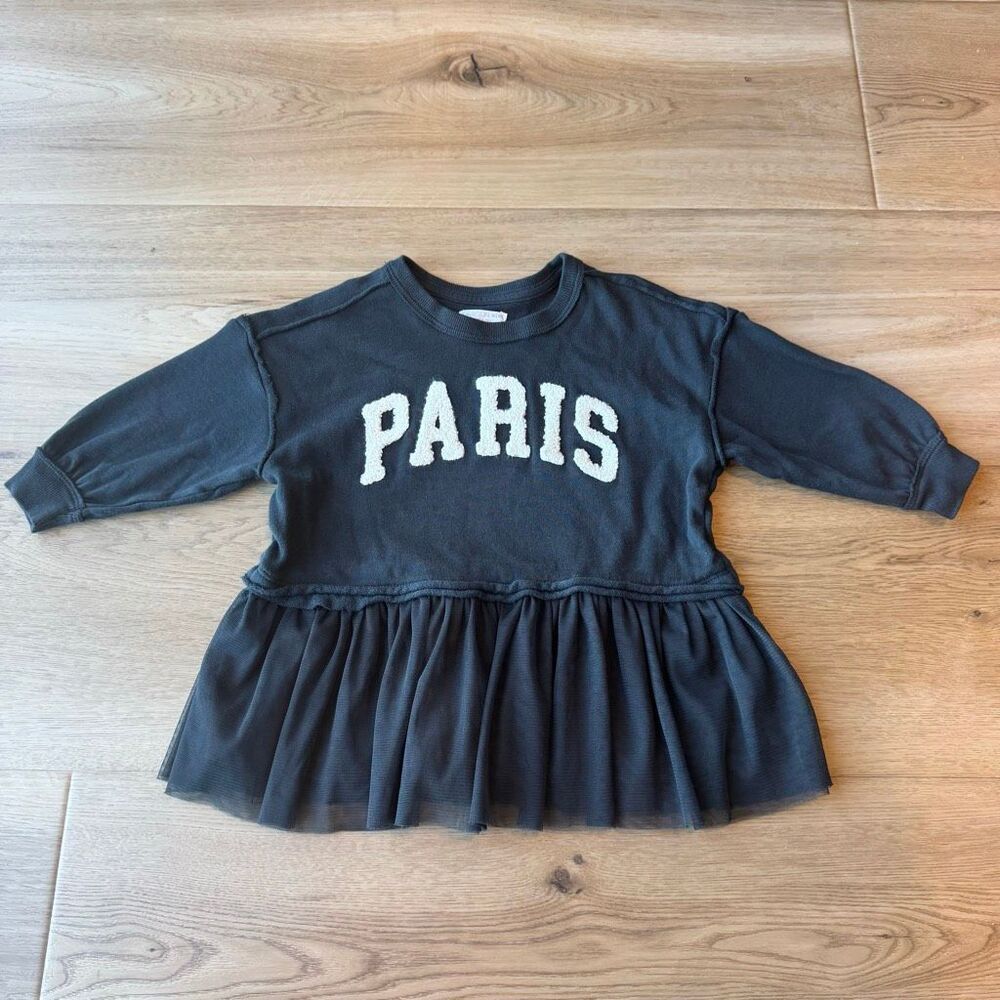 Grayson Mini Paris Sweatshirt Tulle Tutu Dress 18 Months Black Toddler Baby